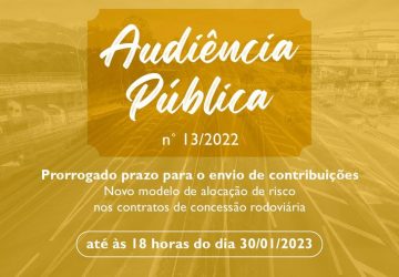 ANTT prorroga contribuições da AP nº 13/2022 sobre novo modelo de alocação de risco