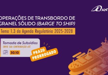 ANTAQ prorroga prazo para contribuições sobre operações de transbordo de granel sólido